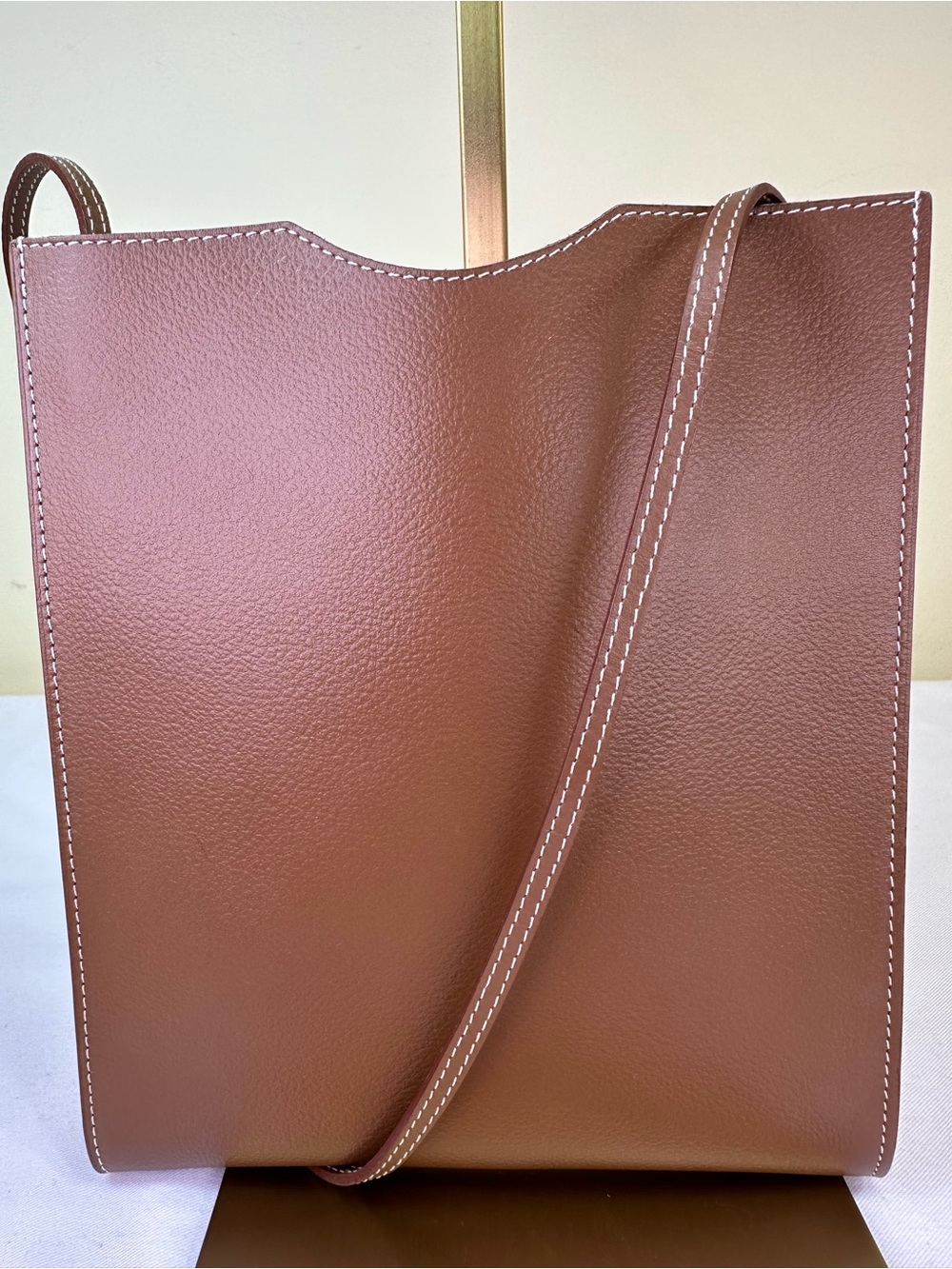 Hermes Onimaitou Box Sac Pochette gold leather crossbody France